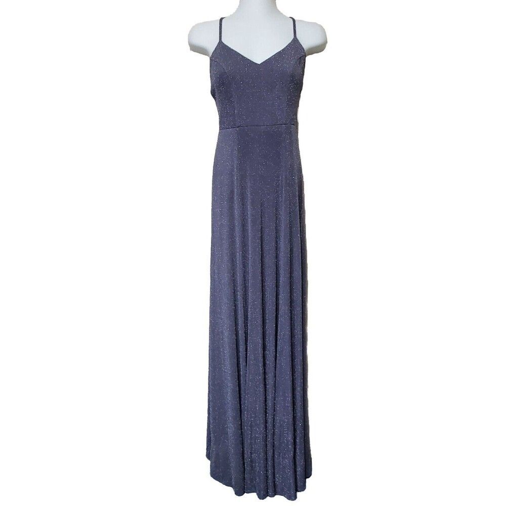 Show Me Your Mumu Dress XS Godshaw Goddess Gown Charcoal Gray Silver Metallic